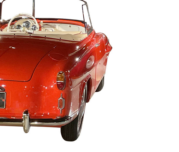 istock Vintage Red Convertible Car Rear with Chrome Accents 2188237157