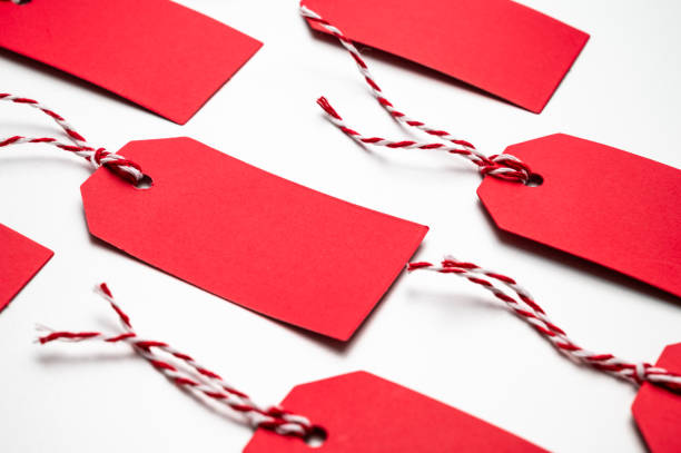 istock Red Christmas card, on a white background. 2188237180