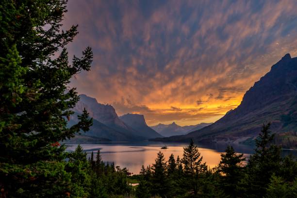 istock Sunset over Glacier National Park Lake 2188238666