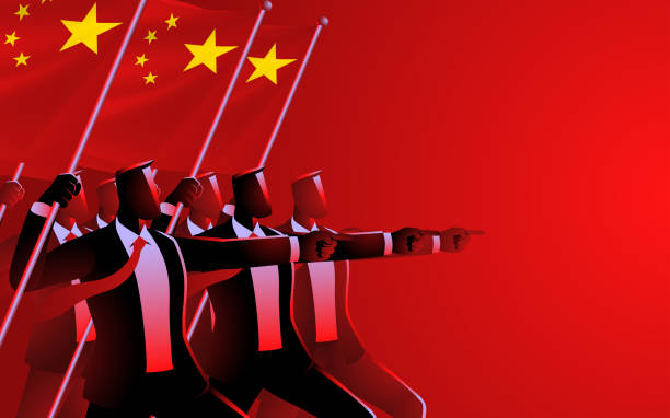 istock Businessman Red Flag Bearer China People 2188244544