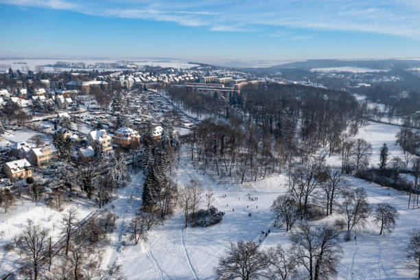 istock Aerial view of snowy Weimar, Germany 2188247002