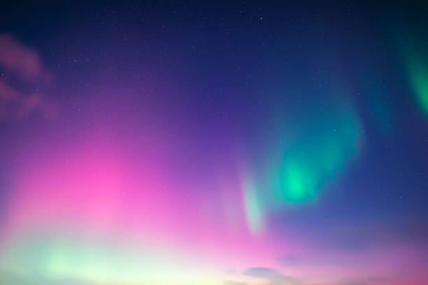 istock Aurora borealis in night winter sky 2188250051