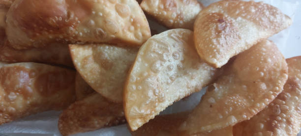 istock Close up of fried pastry on white background. 2188251921