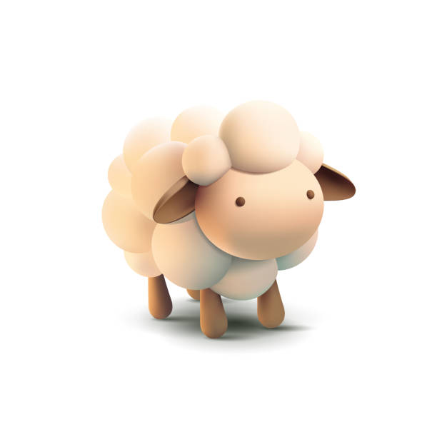 istock Cute stylized sheep, 3D. For concepts of farm animals, industry, and wool products. Vector illustration. 2188256449