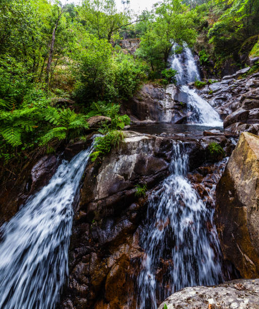istock A cascading waterfall surrounded by lush greenery, with a small pool at the base 2188259013