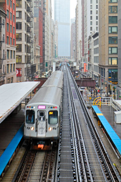 istock Chicago Cityscape - “L” Train Station 2188263158