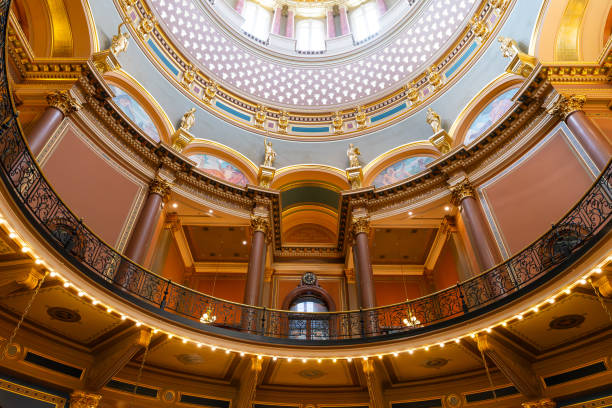 Des Moines, Iowa - United States - September 16th, 2024: Interior of the Iowa State Capitol Building in Des Moines, Iowa, USA.