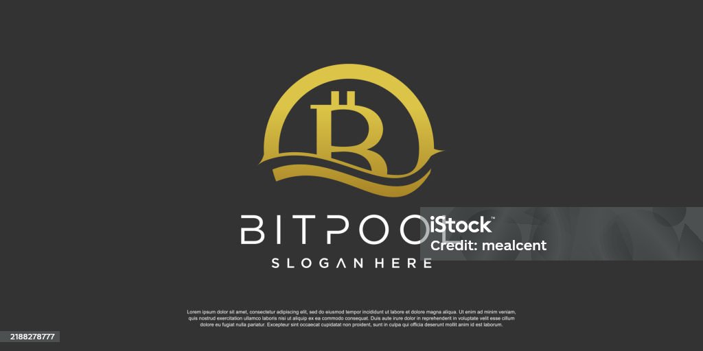 Bitcoin Pool Display Bitcoin Pool Design With Modern Creative Concept Stock Illustration ...