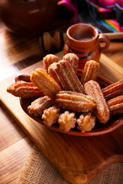 istock mexican Churros and hot chocolate 2188280466