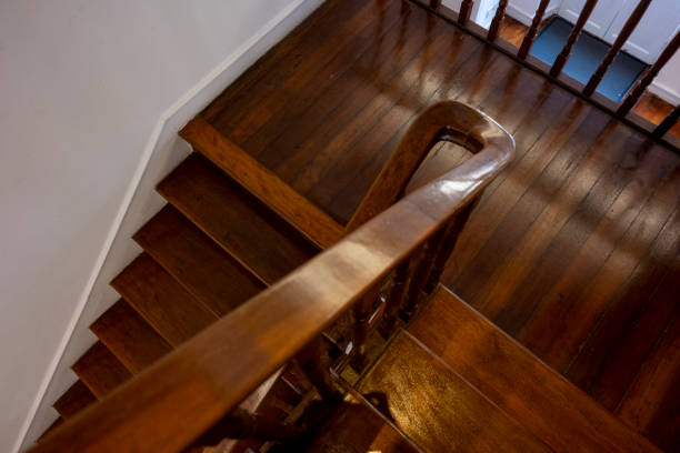 istock Wooden staircase in retro architecture 2188286949