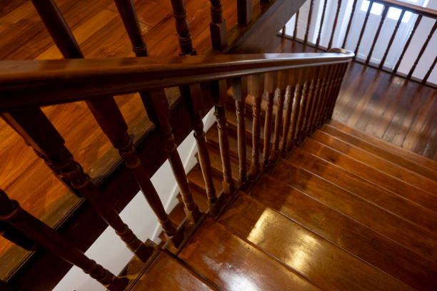 istock Vintage brown wooden staircase 2188286989