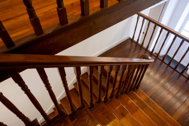 istock Vintage brown wooden staircase 2188286997
