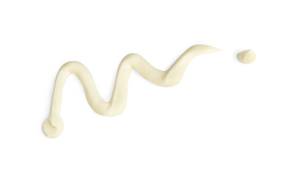 istock Fresh mayonnaise sauce isolated on white, top view 2188287048