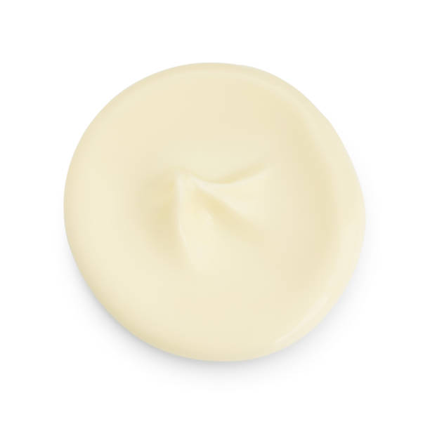istock Fresh mayonnaise sauce isolated on white, top view 2188287049