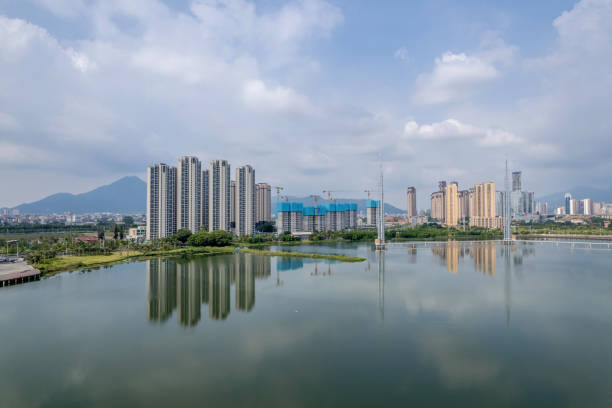 istock The lake reflects modern urban architecture 2188287234