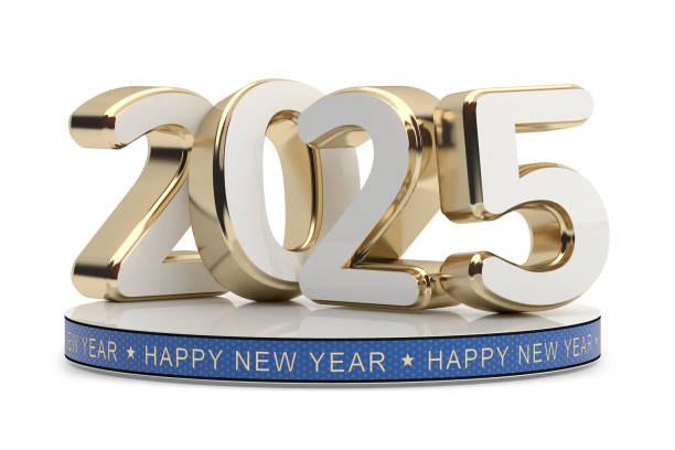 istock 2025 Happy New Year. 3D golden text isolated on white 2188287541