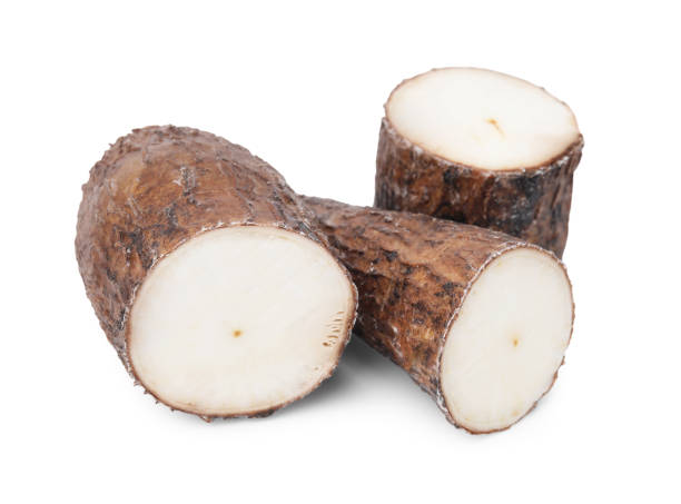 istock Pieces of cassava root isolated on white 2188287603