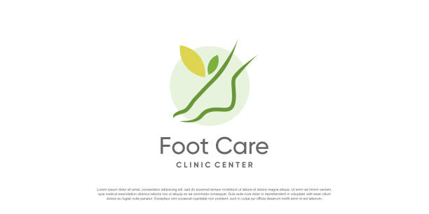 stockillustraties, clipart, cartoons en iconen met foot care logo design template with modern creative - pedicure