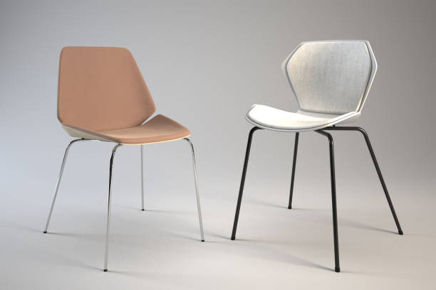 istock Two modern chairs have different colored seats and leg styles. 2188294125