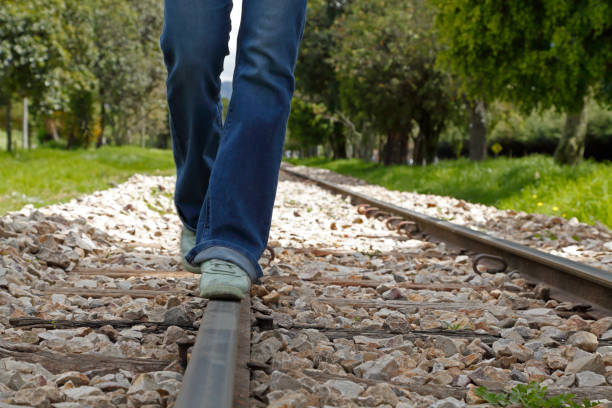 woman on the train track