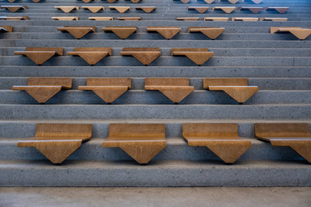 Stairs forming a high contrast black and white pattern