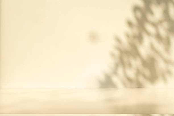 istock Studio style background wall decoration presentation uses white and beige tones. with shadows cast from a nearby window, concept creating a decorative 2188306342