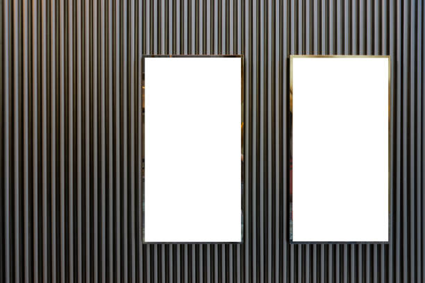 Gray metal stripe wall blank sign