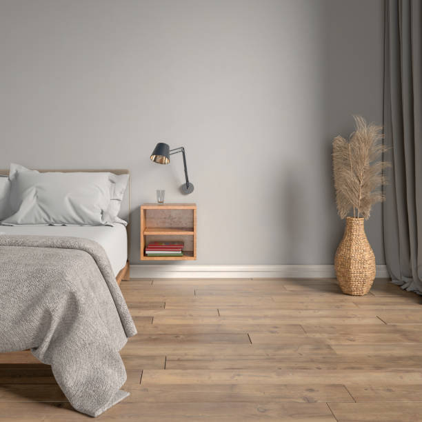 istock 3d rendering of a Scandinavian bedroom - mock-up. 2188308298