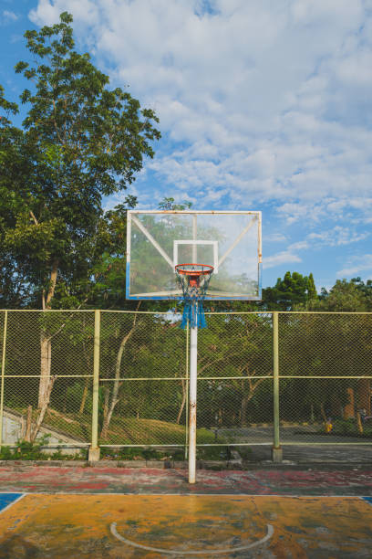 istock Basketball Hoop Against a Blue Sky 2188308430