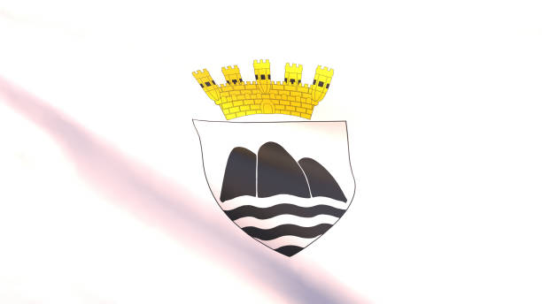 3D render - Flag of Gozo waving in the wind.