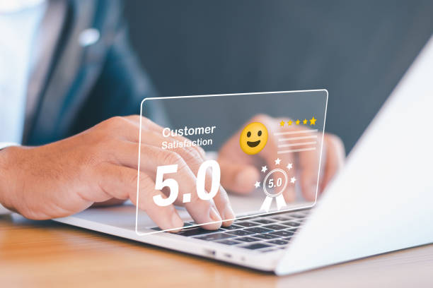 istock Service experience rating via online application: Customer satisfaction survey concept 2188312327