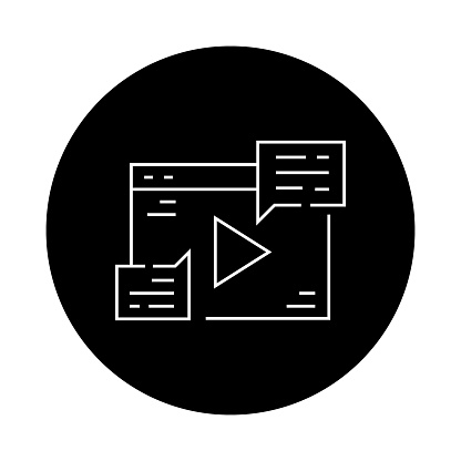 Tutorial Play Button Digital Lessons Screen With Play Button Representing Online Tutorials ...