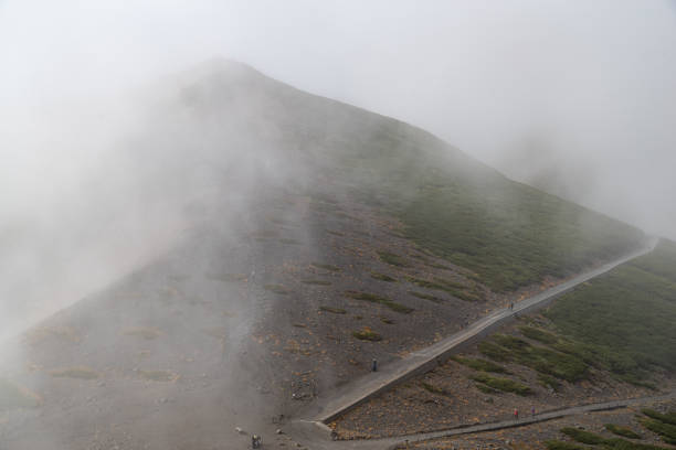 Beautiful mountain shrouded in mist