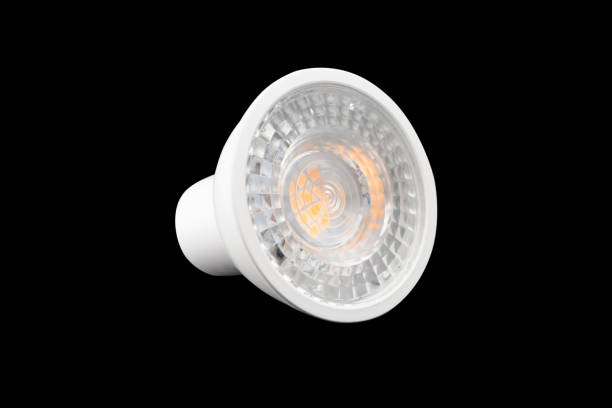 istock LED light bulb isolated on black background. Energy super saving electric lamp 2188322263