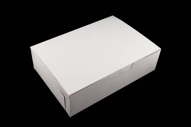 istock Side view white empty disposable paper fast food tray isolated on black background. Paper box isolated. Paper container 2188326112