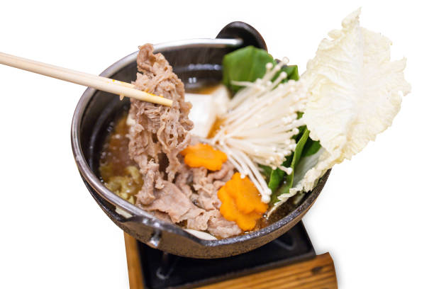Shabu, beautifully arranged in a pot, ready to serve