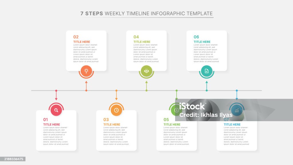 Timeline Entry Timeline Infographic Template Design With 7 Options Stock Illustration ...