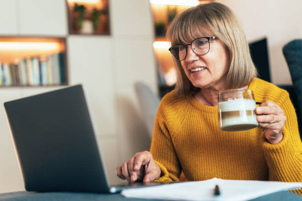 istock Senior woman having video call 2188337820