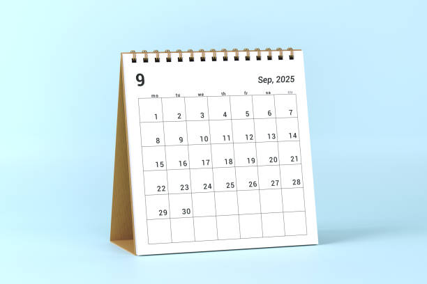 istock 2025 September Calendar On Blue Background 2188339467