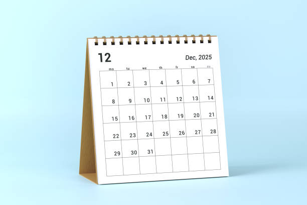 istock 2025 December Calendar On Blue Background 2188339611