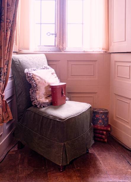 Cozy vintage corner by sunlit window