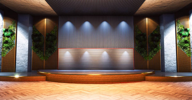 istock empty grey dark cement stone background with plants and wood for product displayed 2188346774