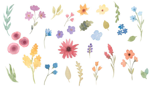 istock Watercolor spring flowers illustration for kids 2188347876