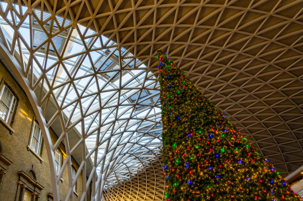 istock Christmas tree and elaborate ceiling in King's Cross Station London 2188354846