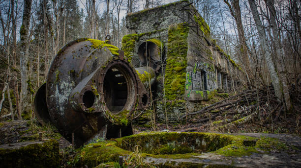 Old and abandoned hydro turbine from WWII