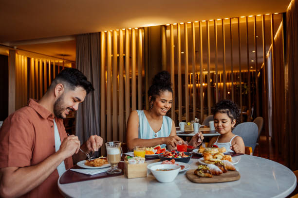 istock Family having breakfast in hotel 2188358169