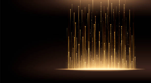istock Vertical flare of golden light on black background 2188365232