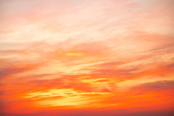Sky,sunset, beautiful , luxury soft gradient orange gold clouds and sunlight on the blue sky perfect for the background, Sunrise on morning or everning in winter warm time ,Twilight summer,silhouette