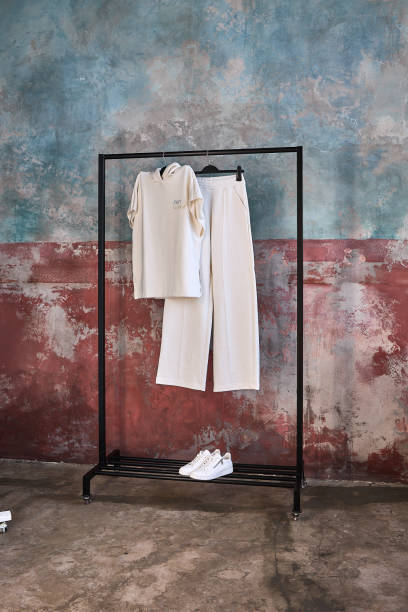 istock Minimalist Clothing Rack with Casual Outfit 2188371756