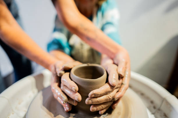 istock Close-up of women doing ceramic on a atelier 2188375161